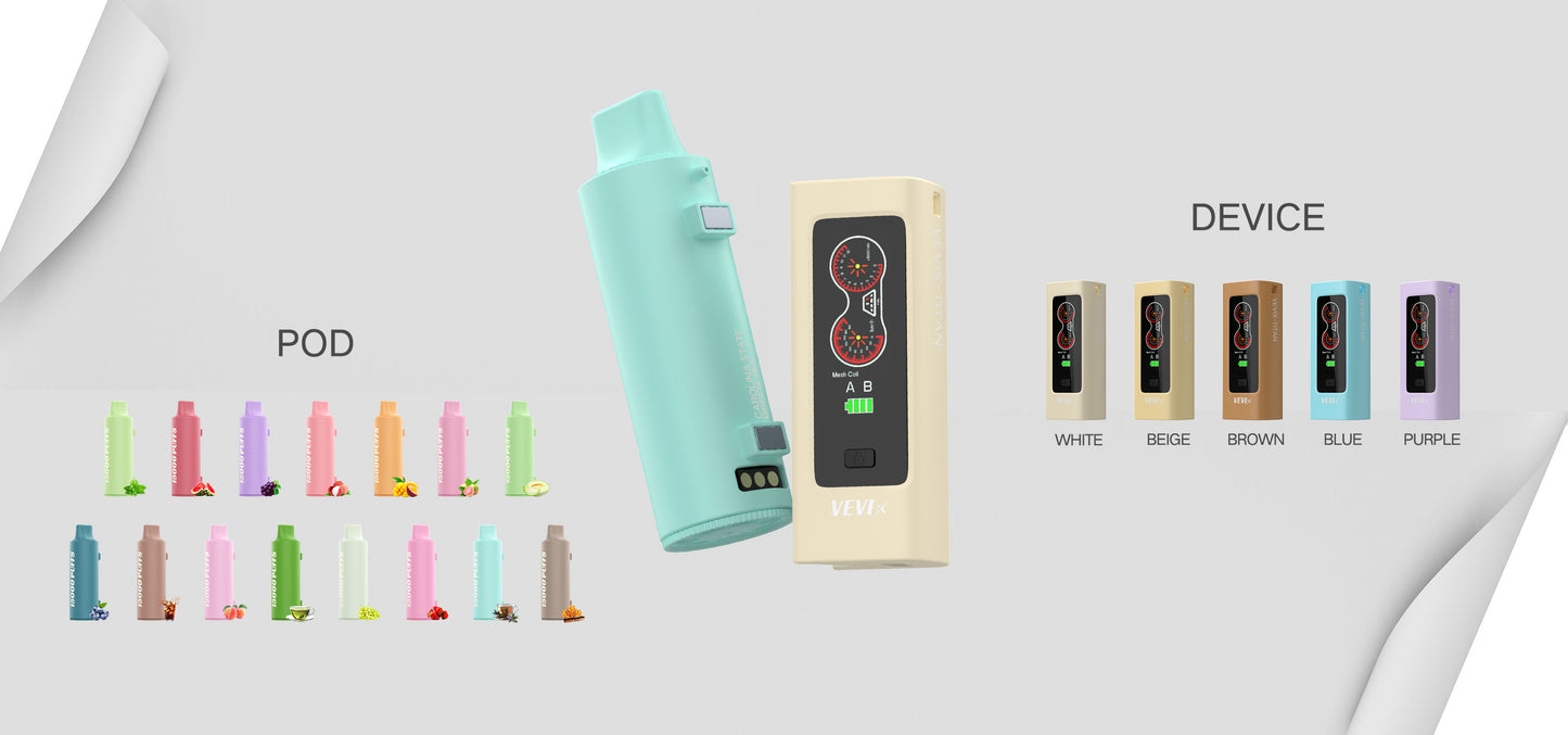 限時活動-(買5顆彈送1隻主機 隨機顏色) VEVIX 泰坦15000口棉芯換彈拋棄式煙彈 泰坦耐抽王