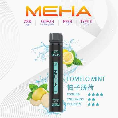 MEHA魅嗨7000口一次性拋棄式電子煙/MEHA XBAR小黑條7000 Puffs｜16款口味-台灣現貨2025