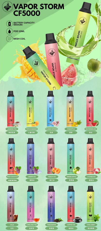 VAPOR STORM 風暴 CF5000 飛霧拋棄式5000口 發光電子煙